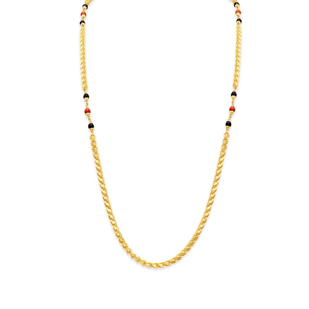 Vibrant Beaded Gold Chain,,hi-res image number null