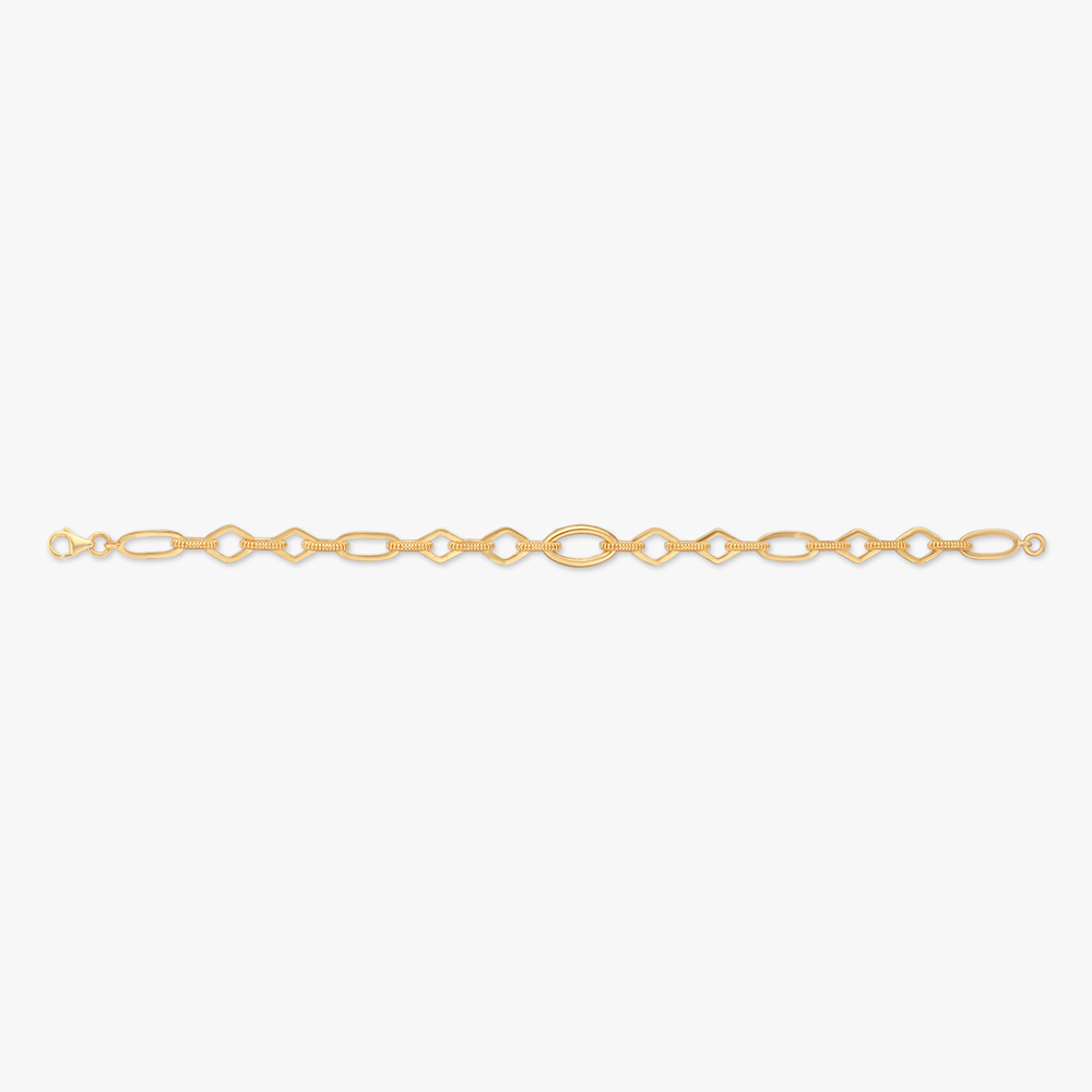 Geometric Link Gold Bracelet,,hi-res image number null
