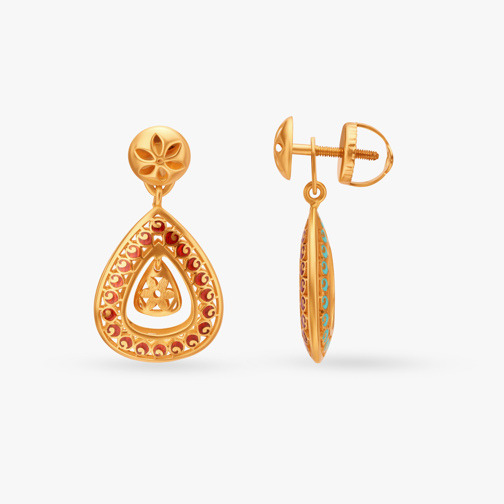Charming Enamel Pendant and Earrings Set,,hi-res image number null
