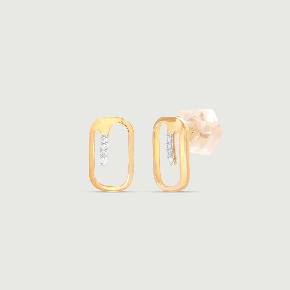 Modern Edge Diamond Stud Earrings,,hi-res image number null