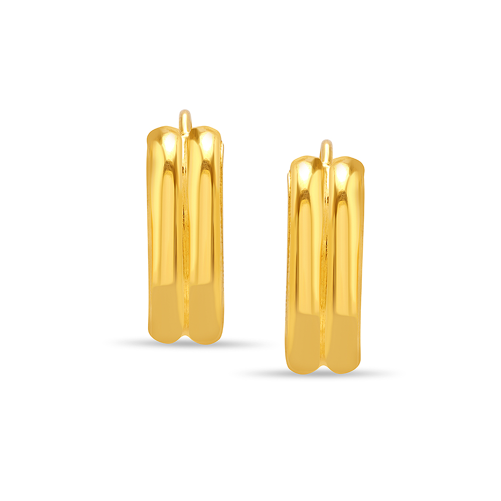 22KT Yellow Gold Dazzling Bold Hoop Earrings,,hi-res image number null