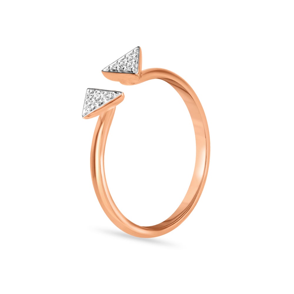 18 KT Rose Gold Triangular Ring