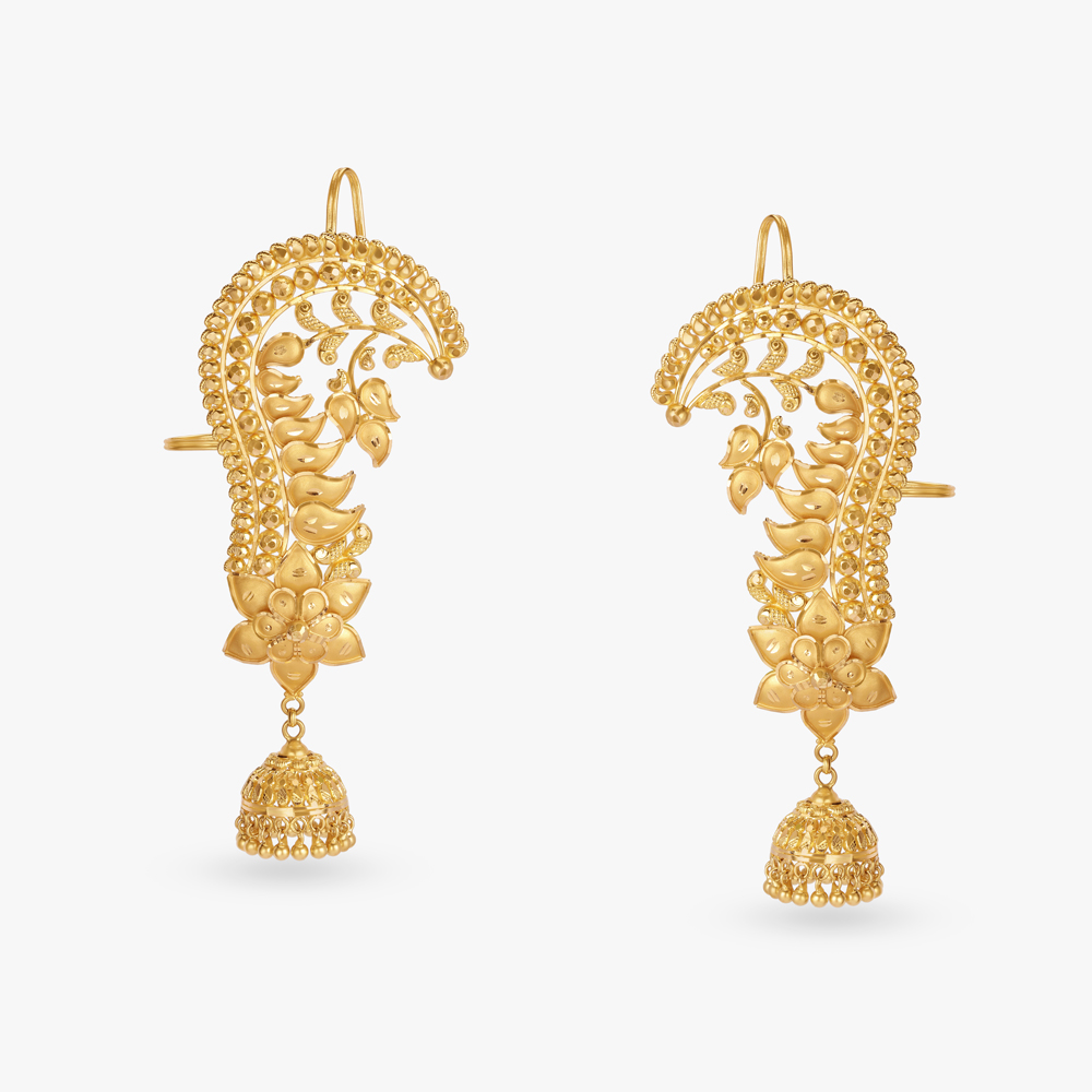Enduring Floral Motif Jhumka Earring,,hi-res image number null