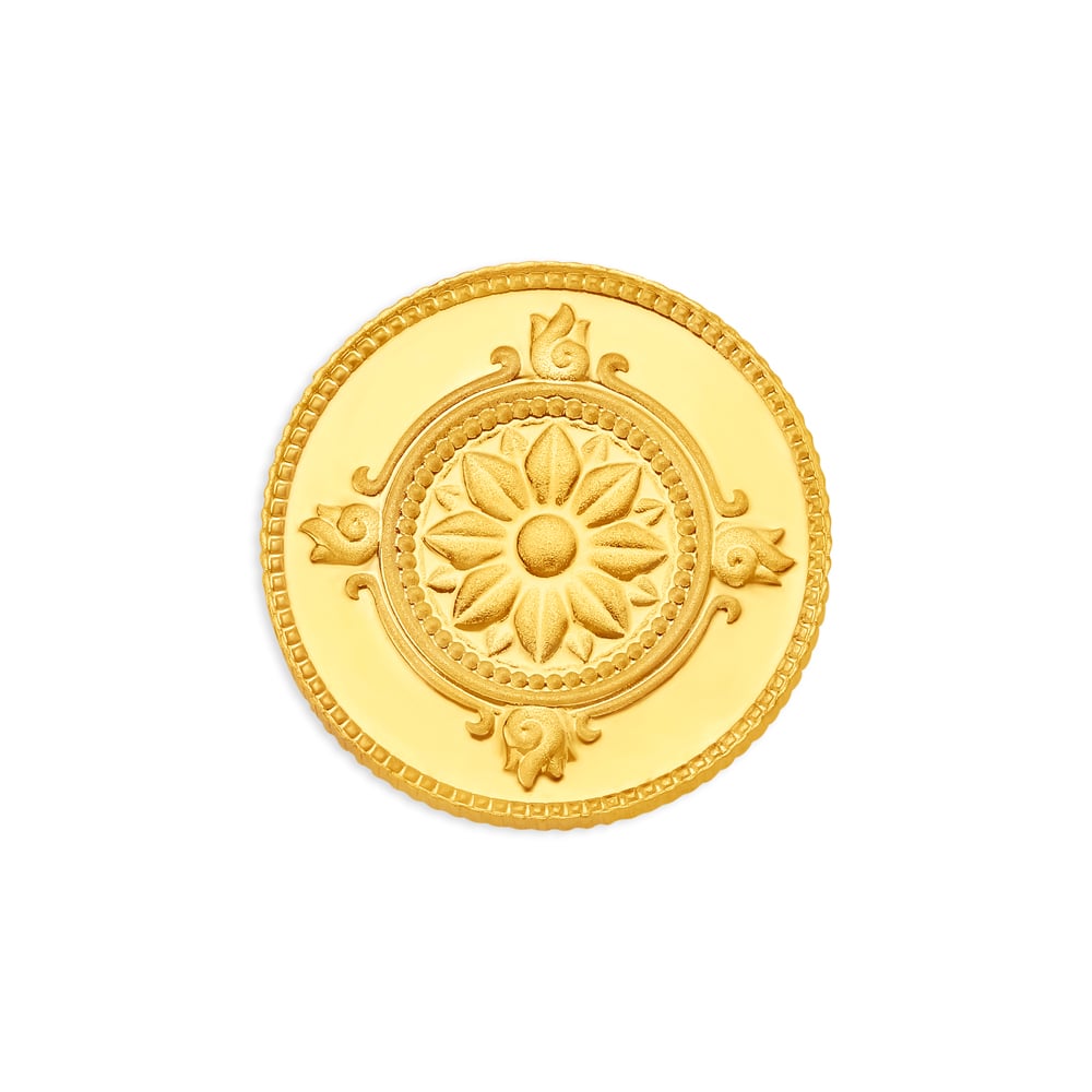 Auspicious Chakra Motif 5 Gram 22 Karat Gold Coin