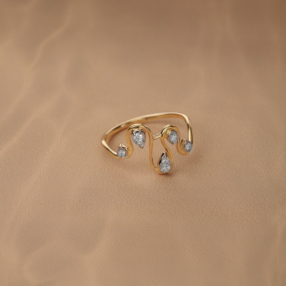 Harmony River 14 Kt Gold & Diamond Ring,,hi-res image number null