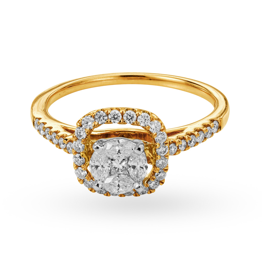 Dazzling 18 Karat Rose Gold And Diamond Cluster Ring,,hi-res image number null