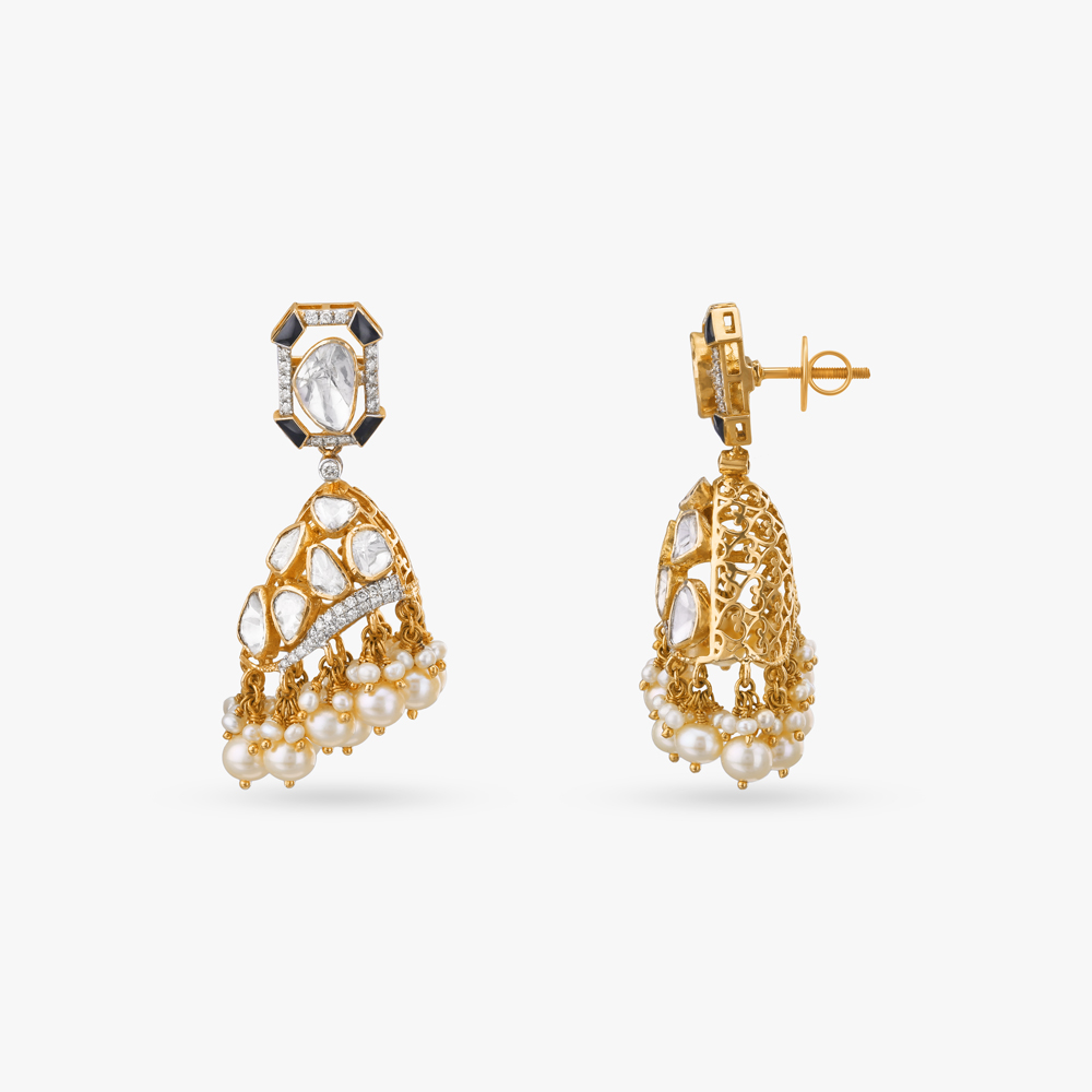 Regal Charm Diamond Jhumka Earrings,,hi-res image number null
