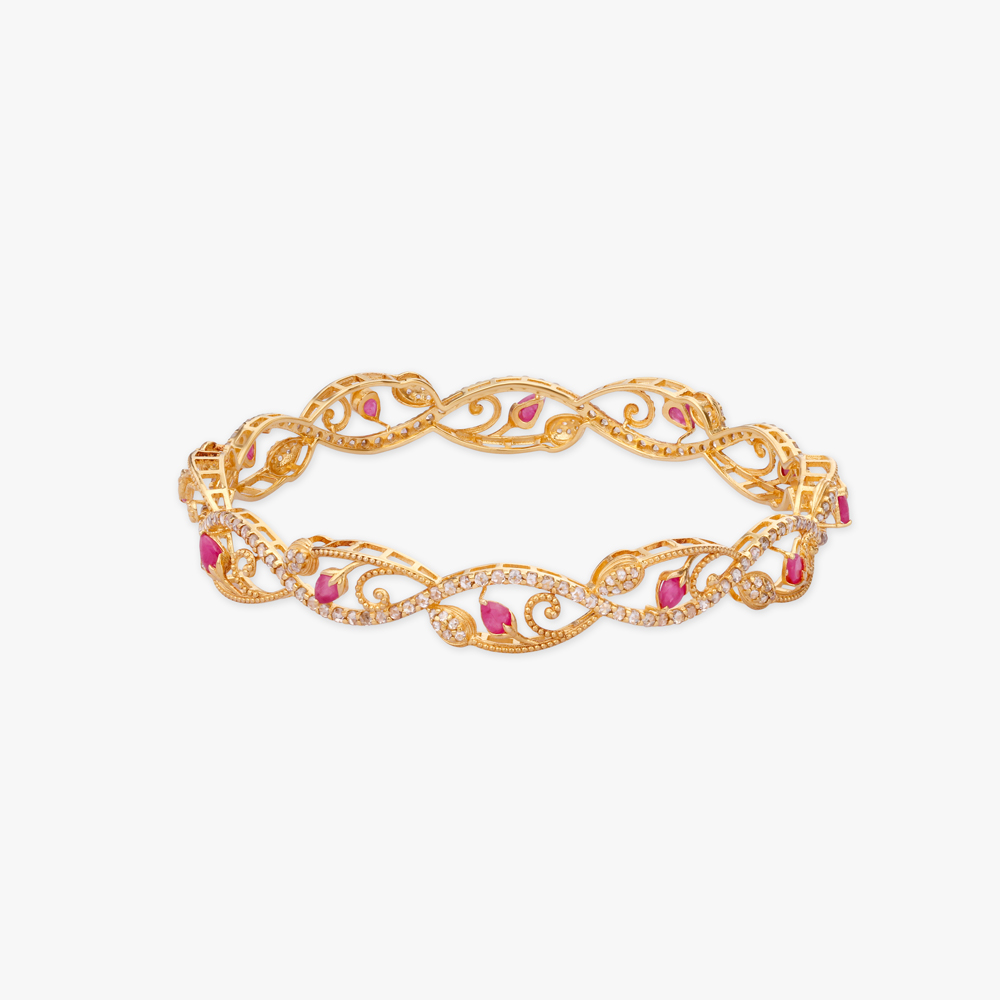 Twining Grace Gold Bangles,,hi-res image number null
