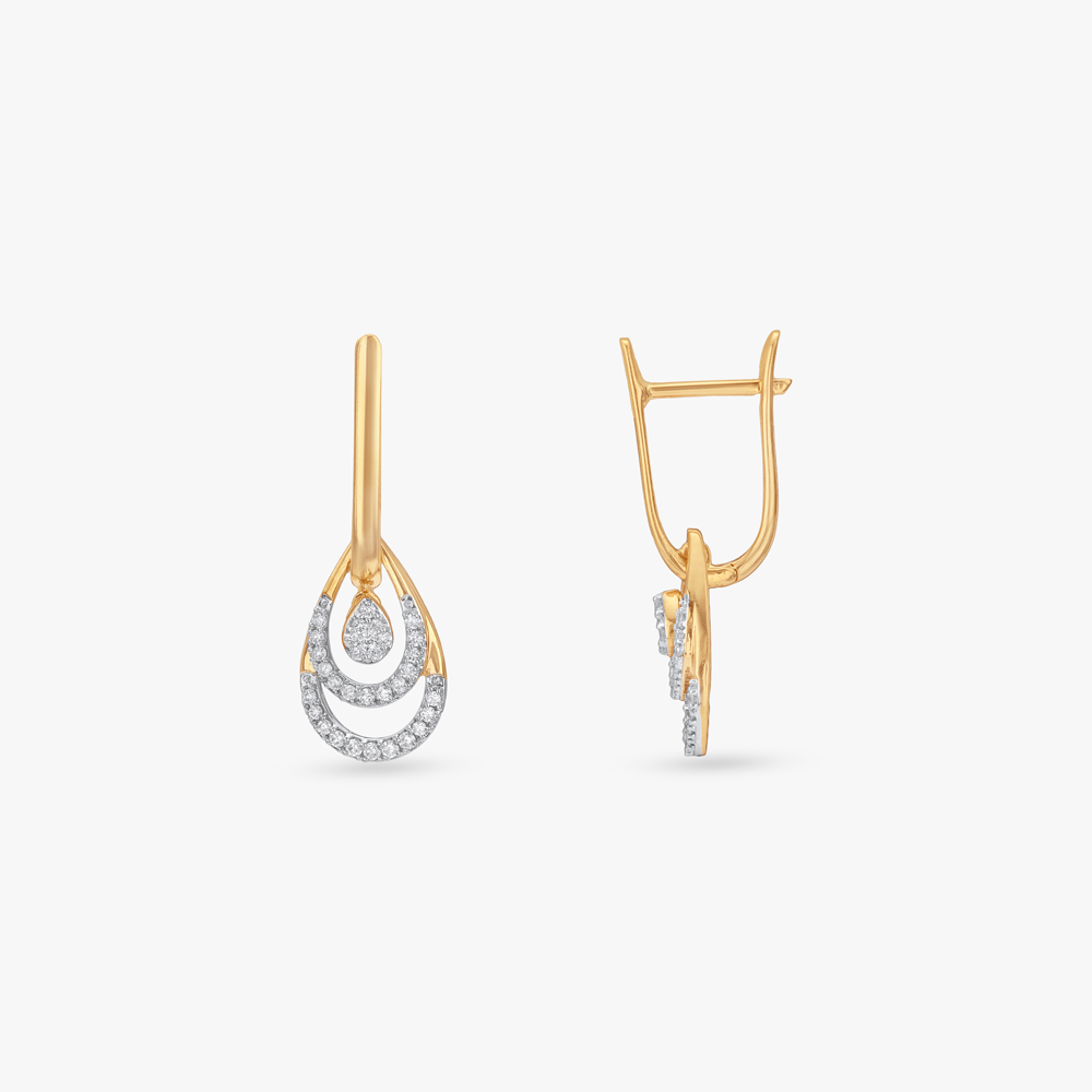 Chic Layered Diamond Hoop Earrings,,hi-res image number null