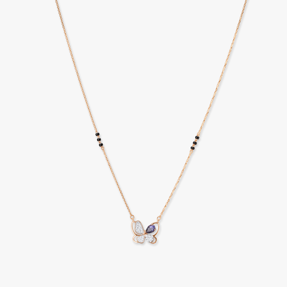 Enchanting Butterfly Diamond Mangalsutra,,hi-res image number null