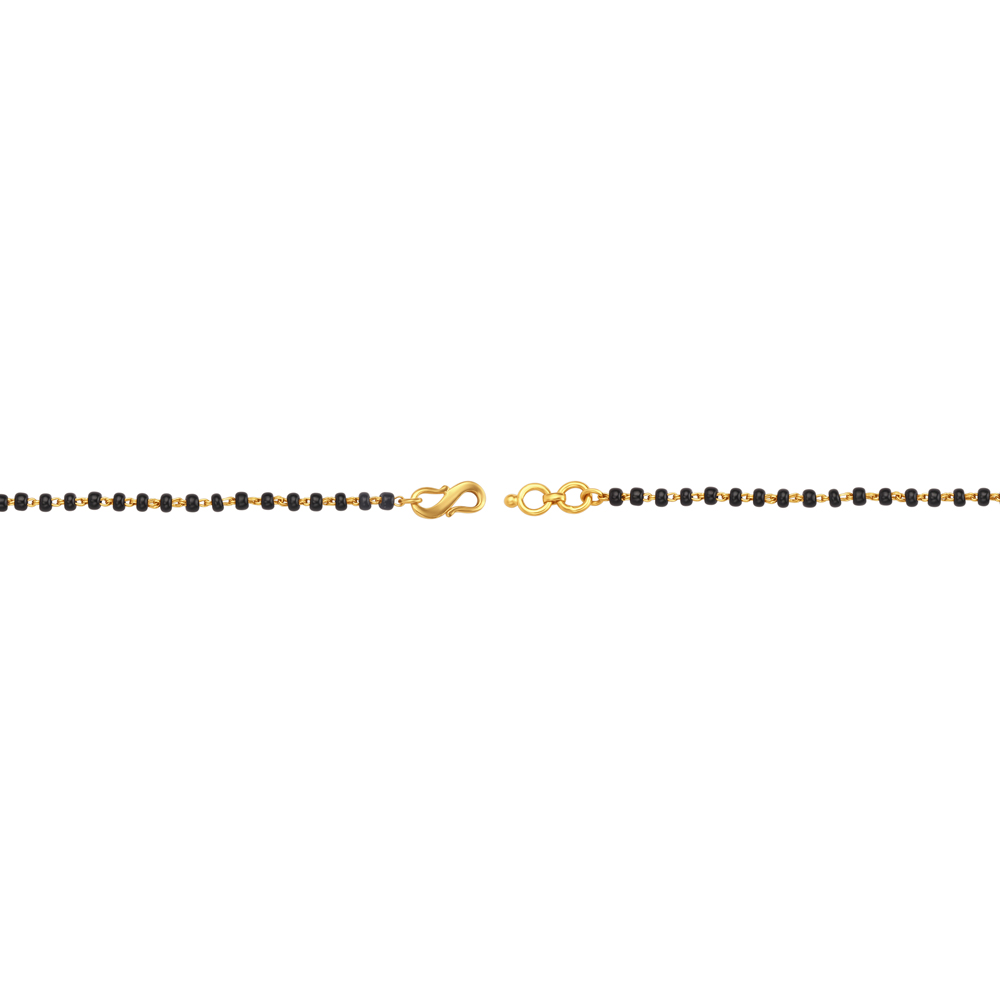 Kids Heart Pattern Gold Bracelet With Black Beads,,hi-res image number null