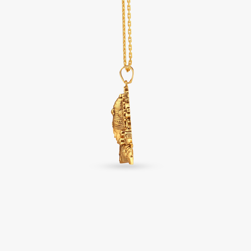 Crowned Vishnu Gold Pendant,,hi-res image number null