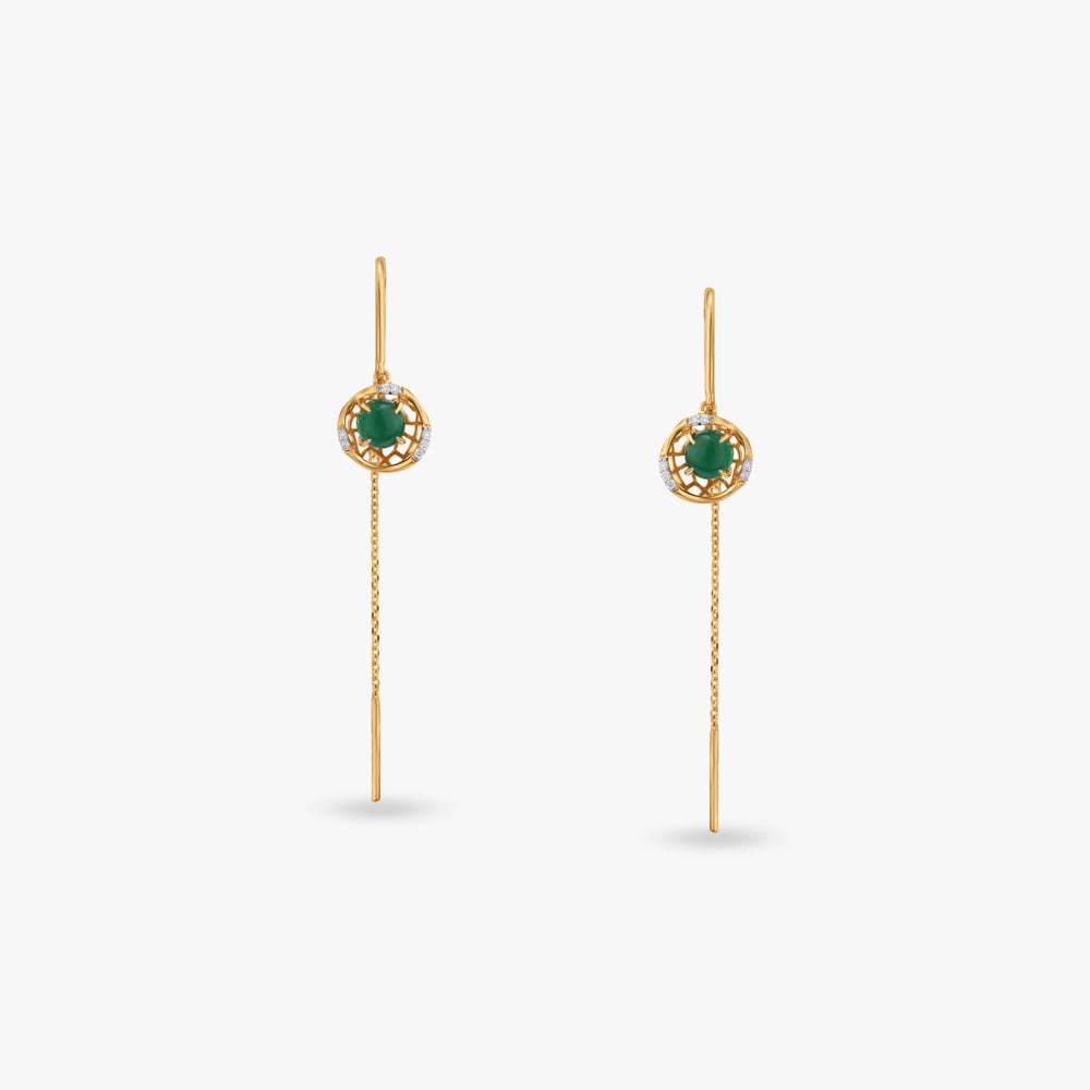 Sculpted Sphere Diamond Drop Earrings,,hi-res image number null