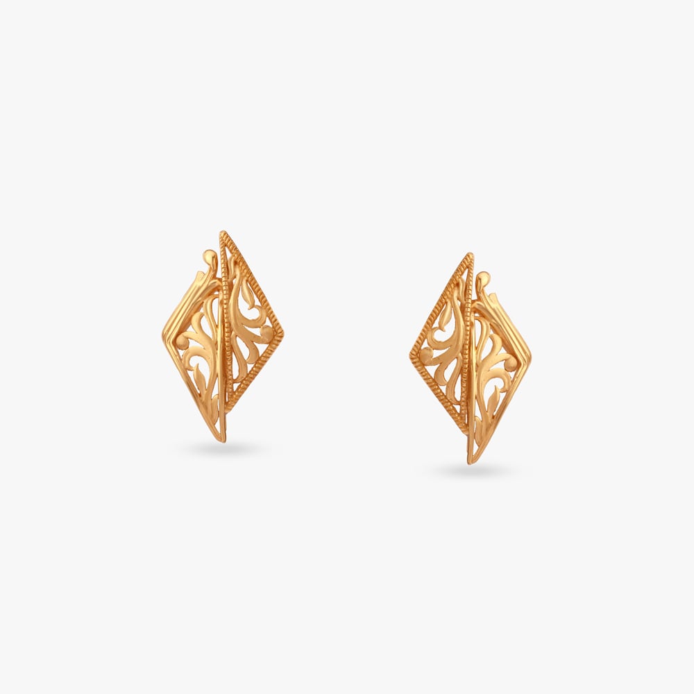 

Regal Rhombus Gold Stud Earrings