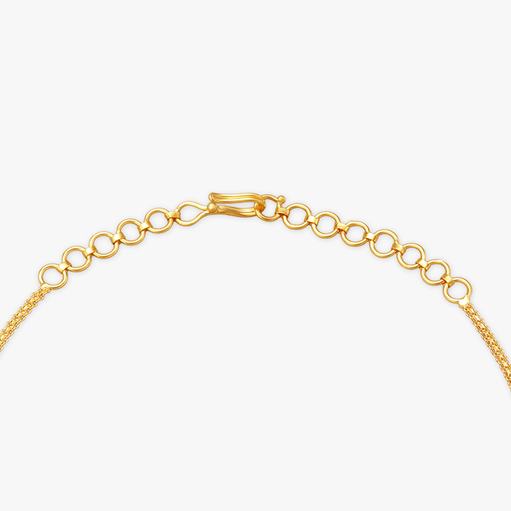 Leafy Elegance Gold Necklace Set,,hi-res image number null