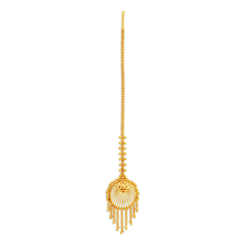 Floral Gold Maang Tikka,,hi-res image number null