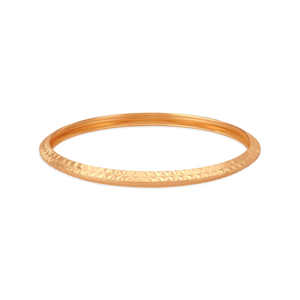 Captivating Gold Kada with a Textured Design for men