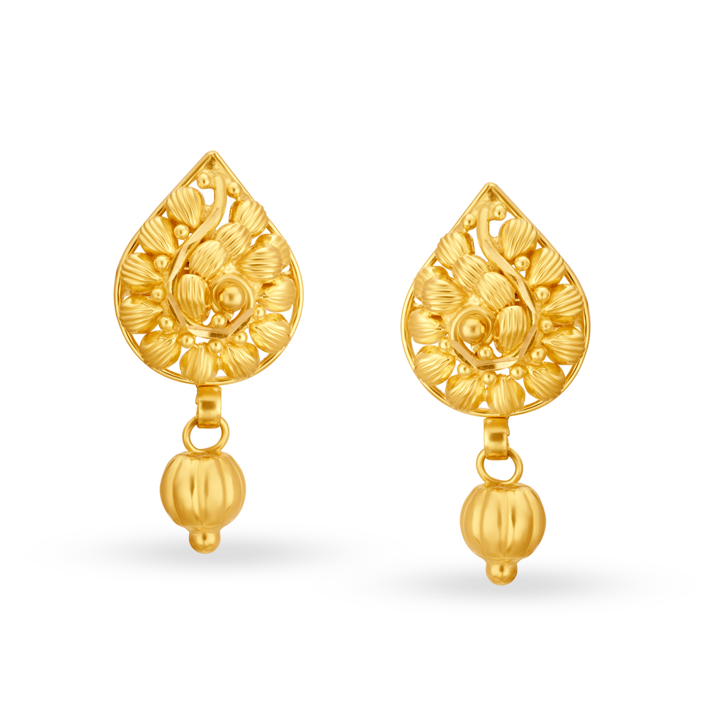 Graceful Gold Bow Drop Earrings