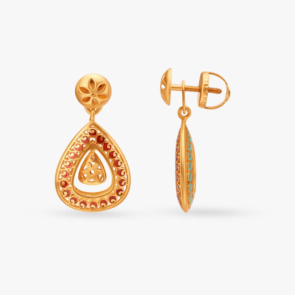 Charming Enamel Pendant and Earrings Set,,hi-res image number null