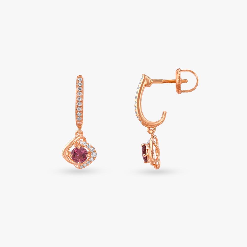 Blush Bloom Diamond Drop Earrings,,hi-res image number null