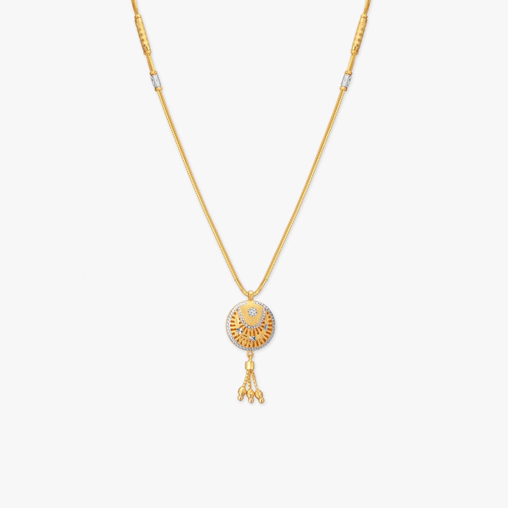

Shimmer Crest Gold Pendant with Chain