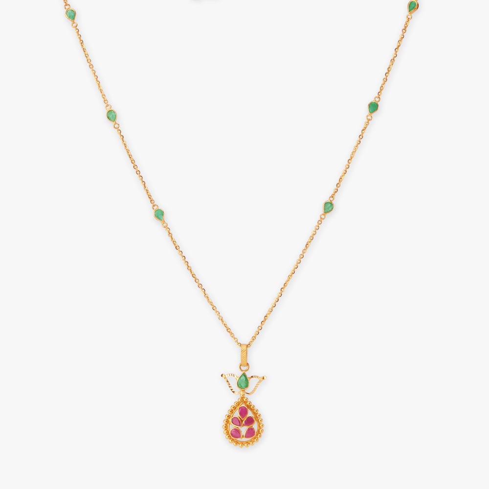 Lustrous Pendant With Chain And Earrings Set,,hi-res image number null
