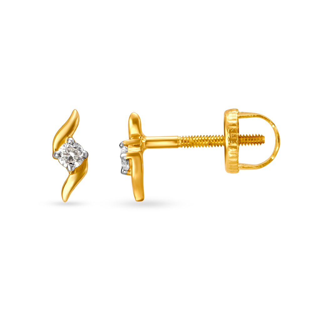 Elegant Single Stone Diamond Stud Earrings,,hi-res image number null