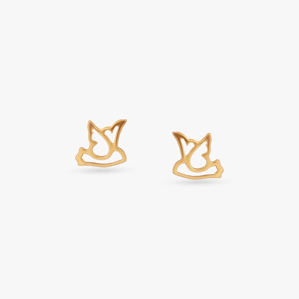 

Peace Dove Gold Stud Earrings