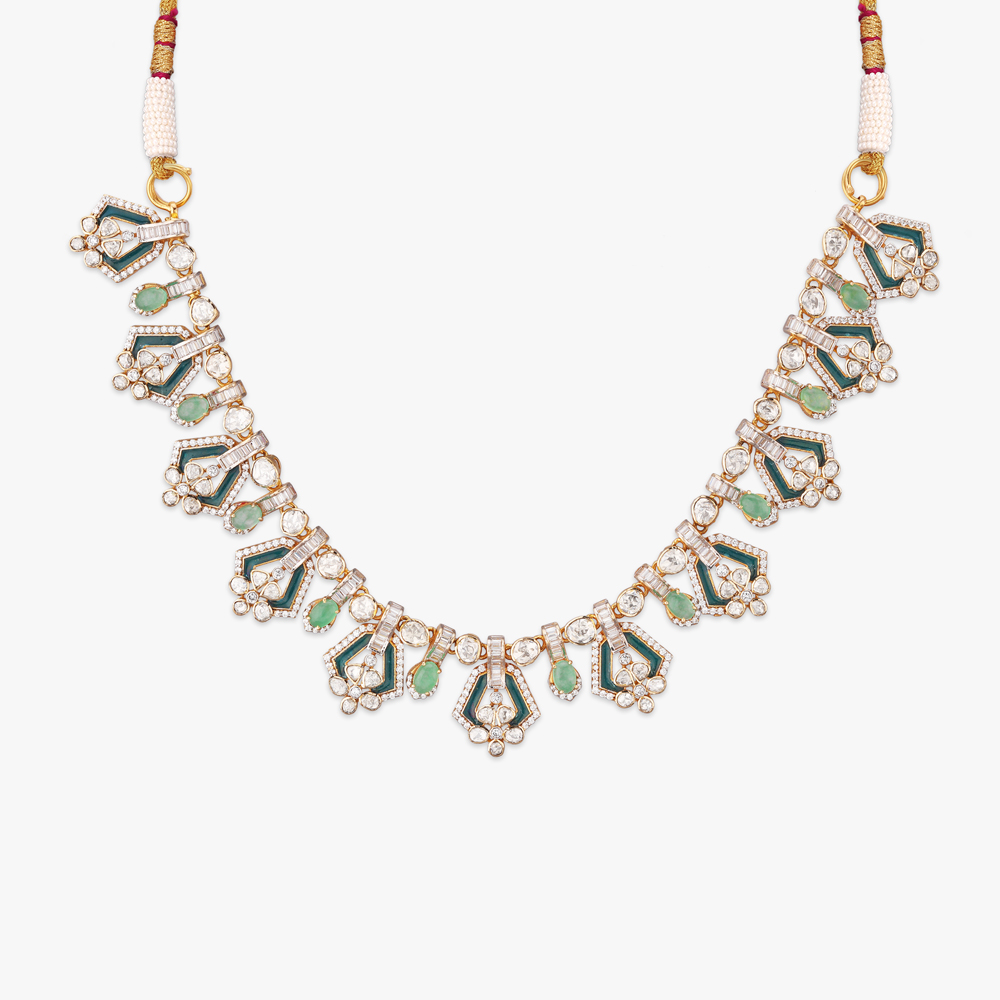 Royal Green Enamel Neckwear Set,,hi-res image number null