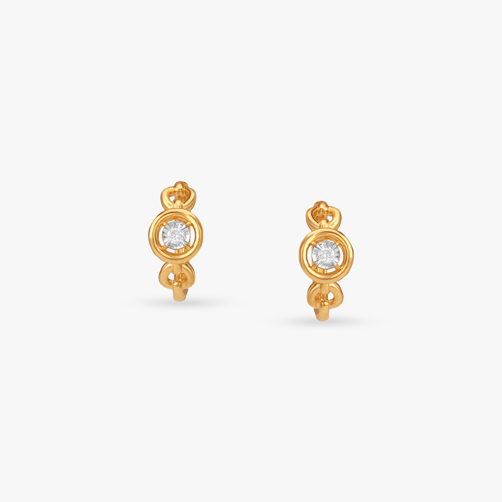 Halo Link Diamond Hoop Earrings,,hi-res image number null