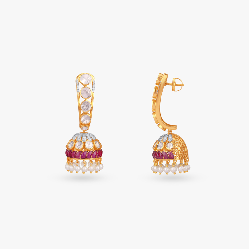 Regal Glow Diamond Jhumka Earrings,,hi-res image number null