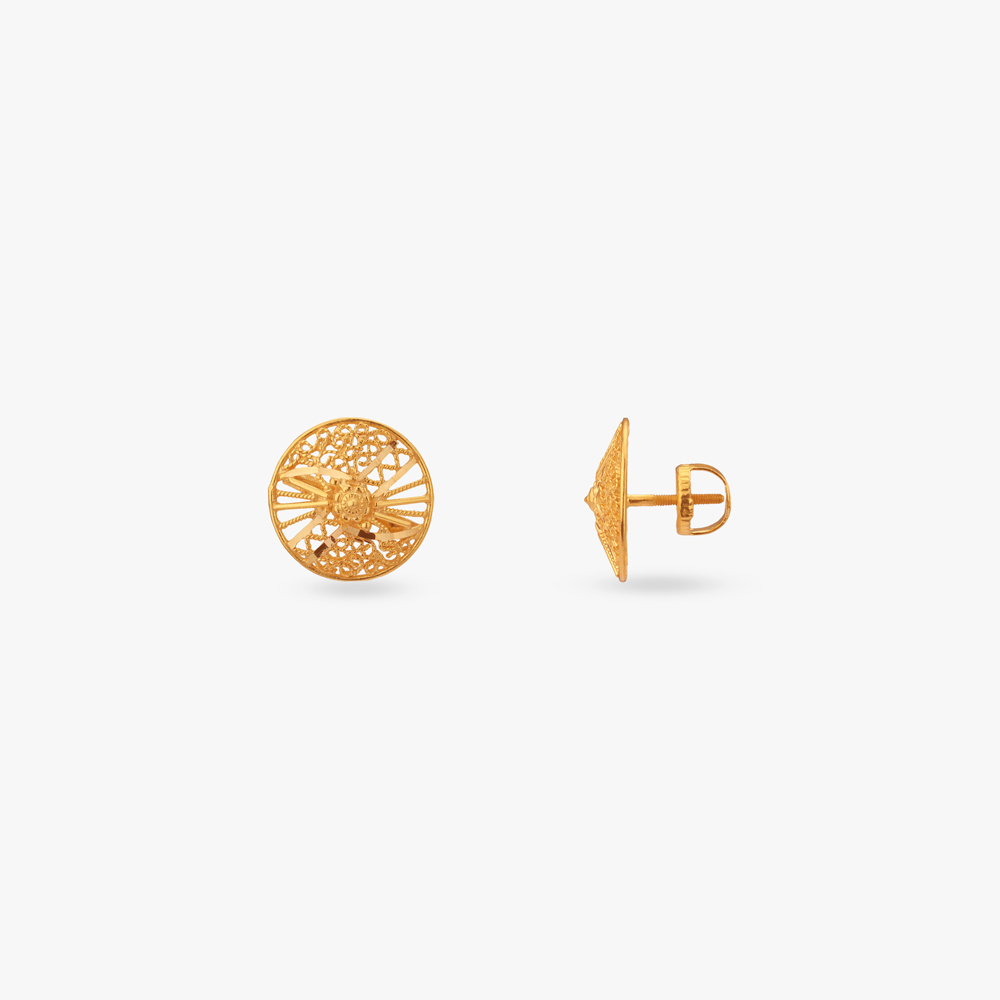 

Lattice Radiance Gold Stud Earrings