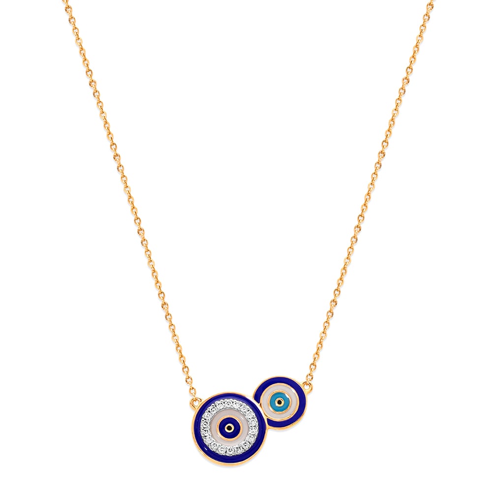 14KT Yellow Gold Divine Protection Diamond Necklace,,hi-res image number null