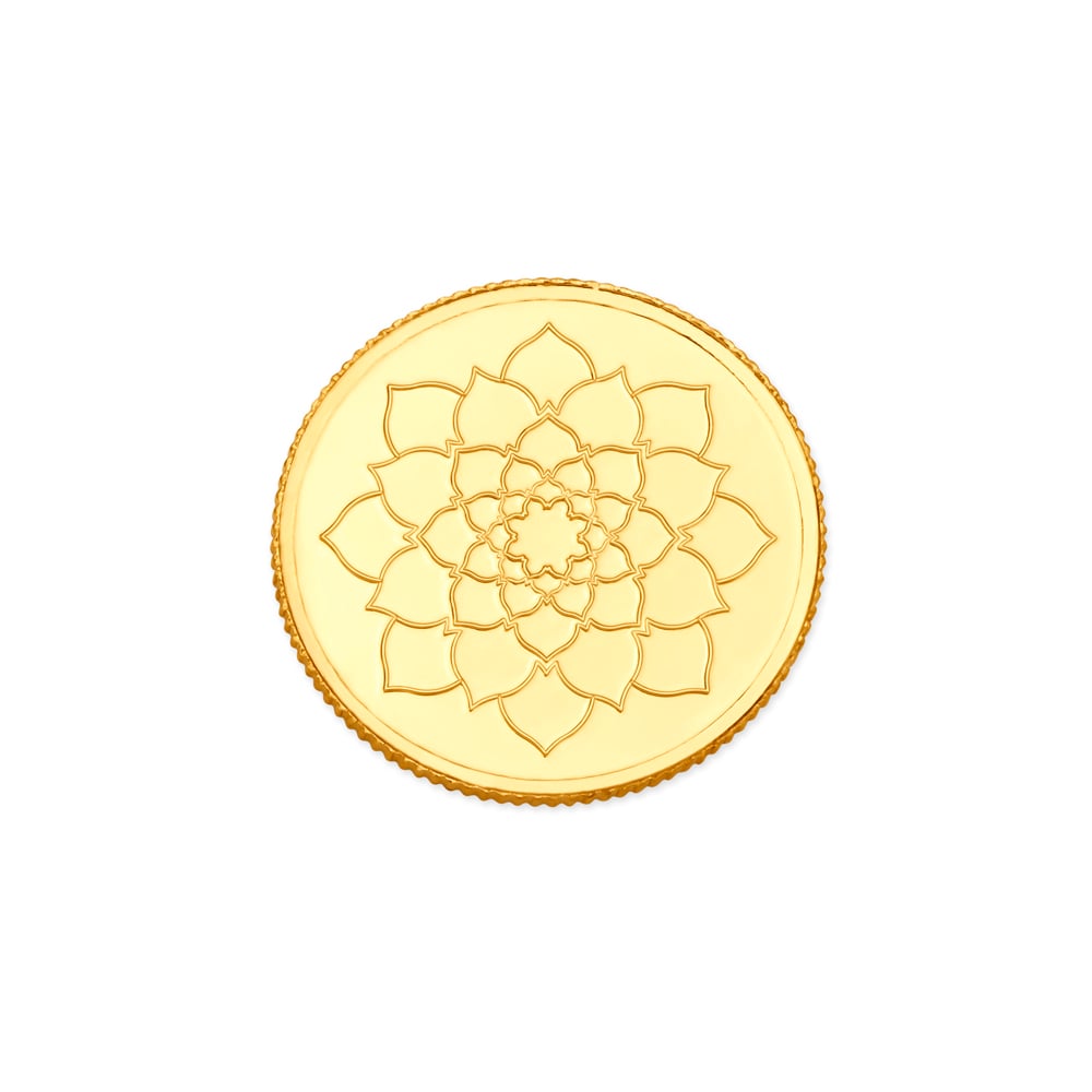 10 Gm 24 Karat Lotus Gold Coin,,hi-res image number null
