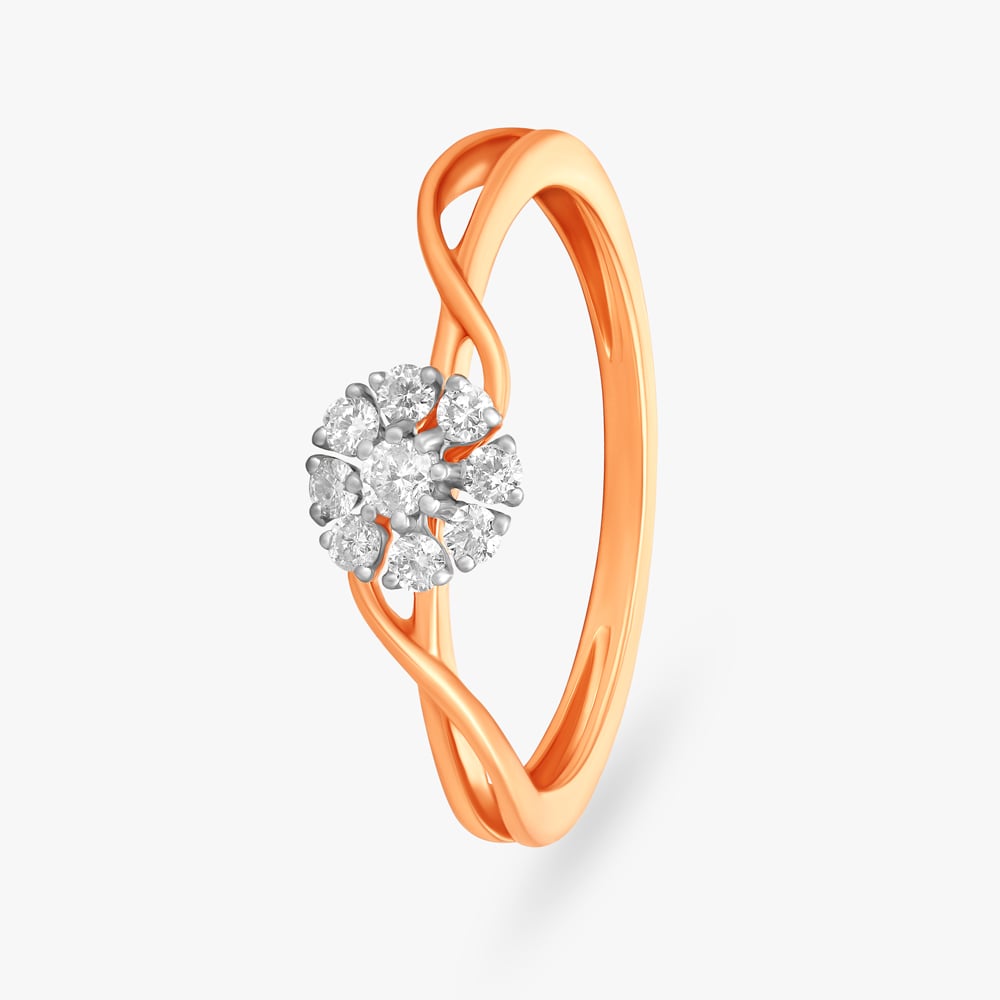 Dainty Flower Diamond Ring