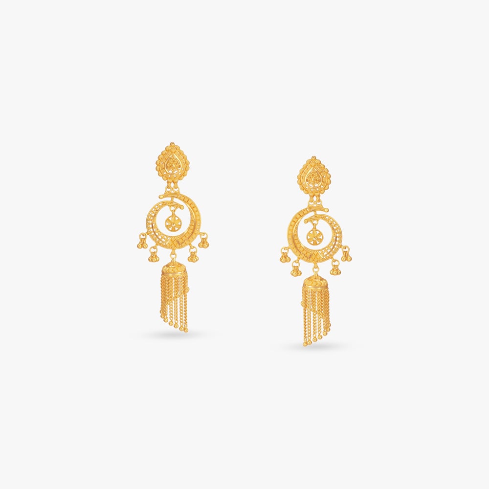 Crescent Tassel Drop Earrings,,hi-res image number null