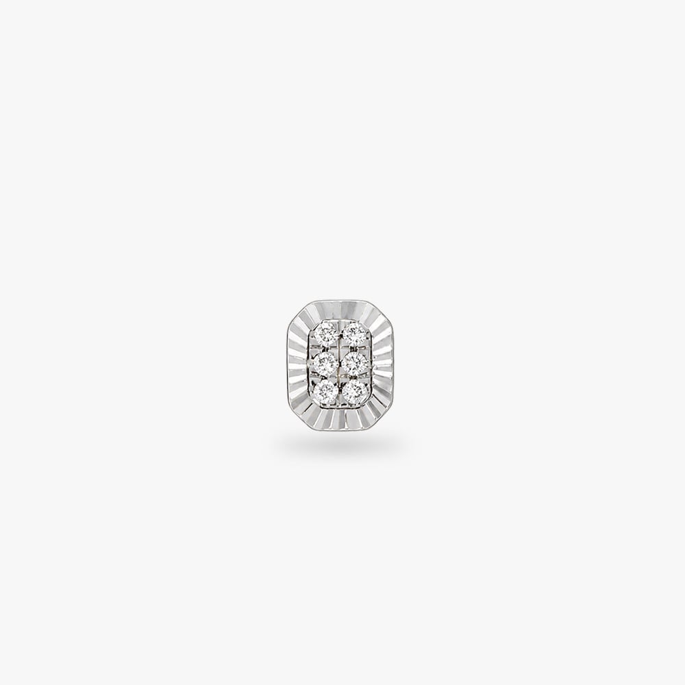 Refined Edge Diamond Stud Earring for Men,,hi-res image number null