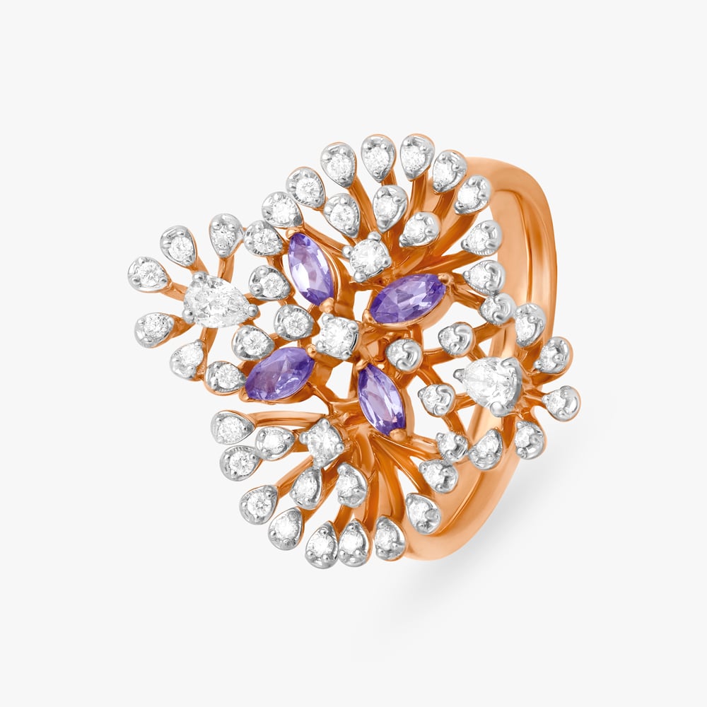 Splash of Elegance Diamond and Tanzanite Ring