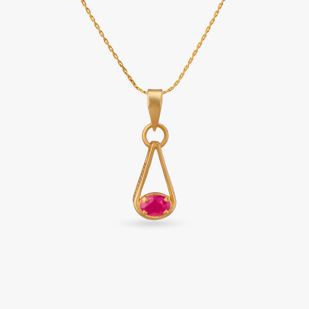 

Crimson Gleam Gold Pendant