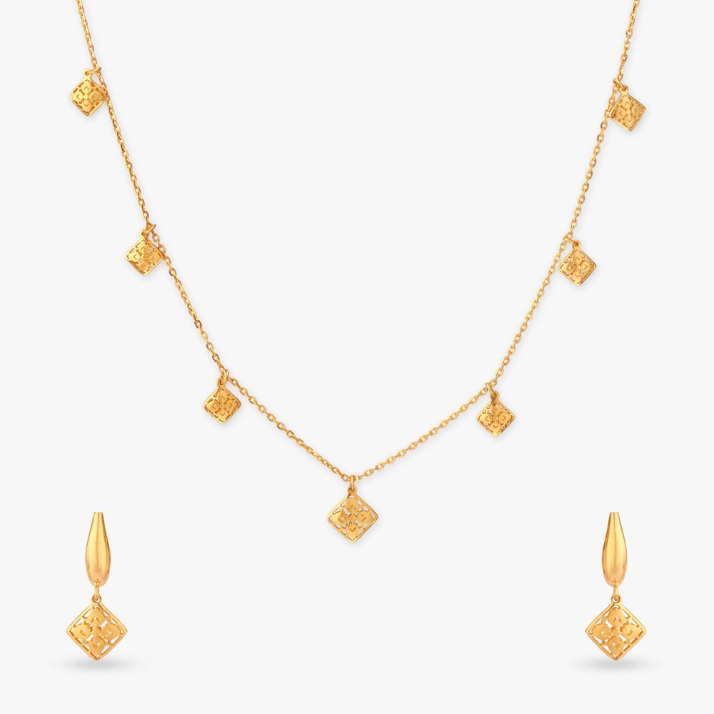 

Radiant Rhythm Gold Necklace Set