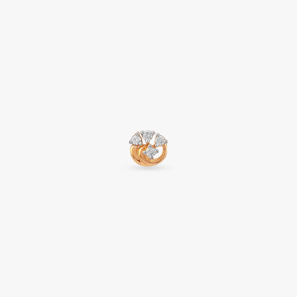 Bloom Curl Diamond Nose Pin,,hi-res image number null