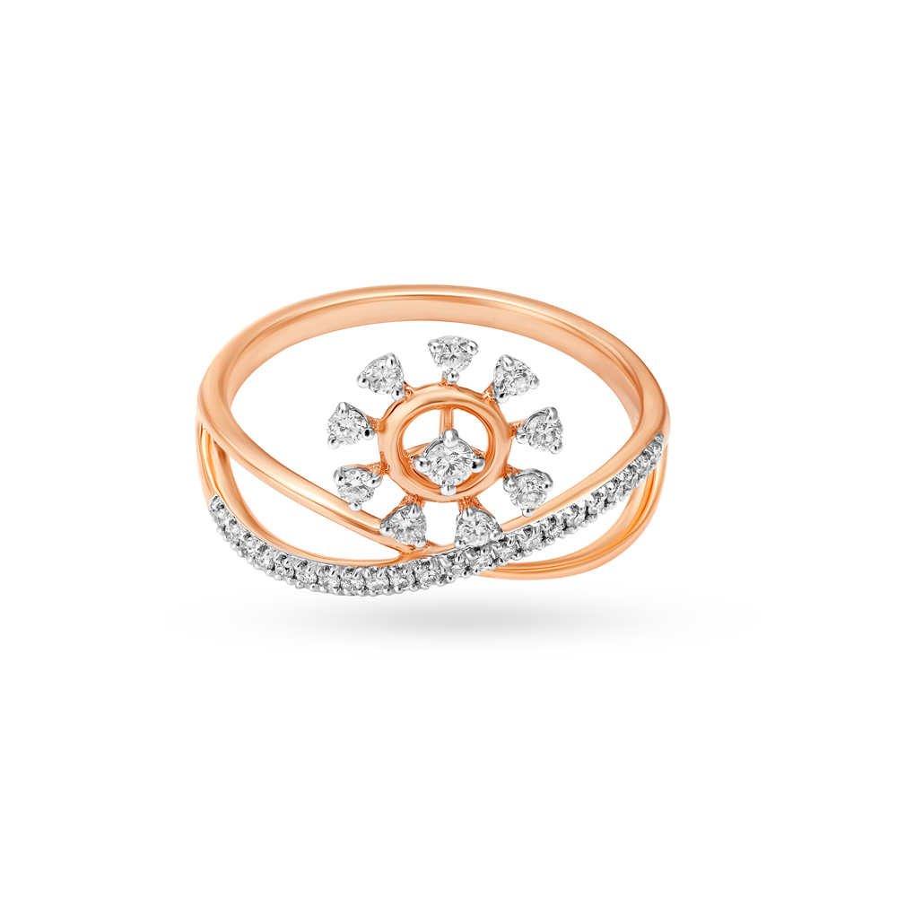 Bright Flower Diamond Finger Ring