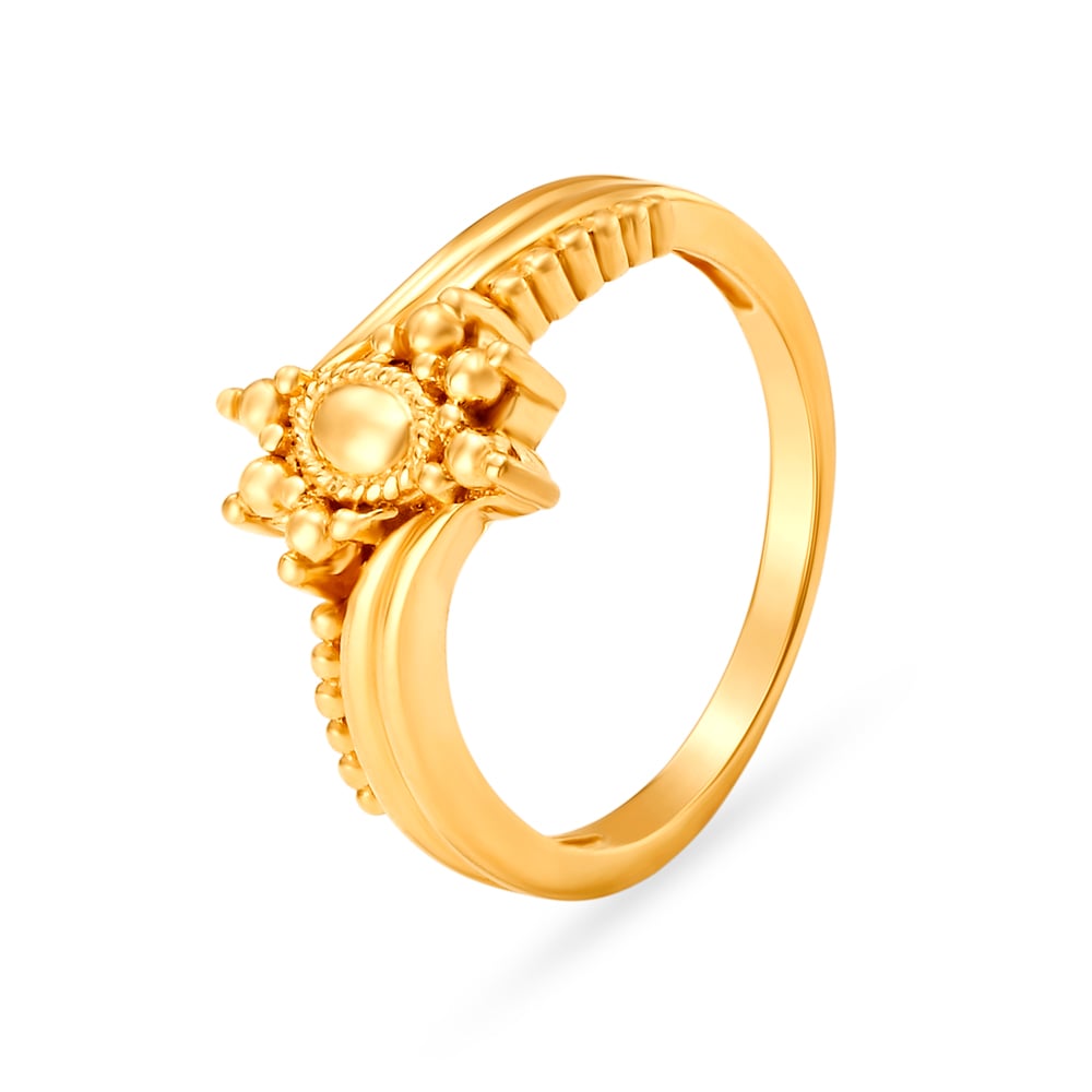 Alluring Gold Beaded Finger Ring,,hi-res image number null