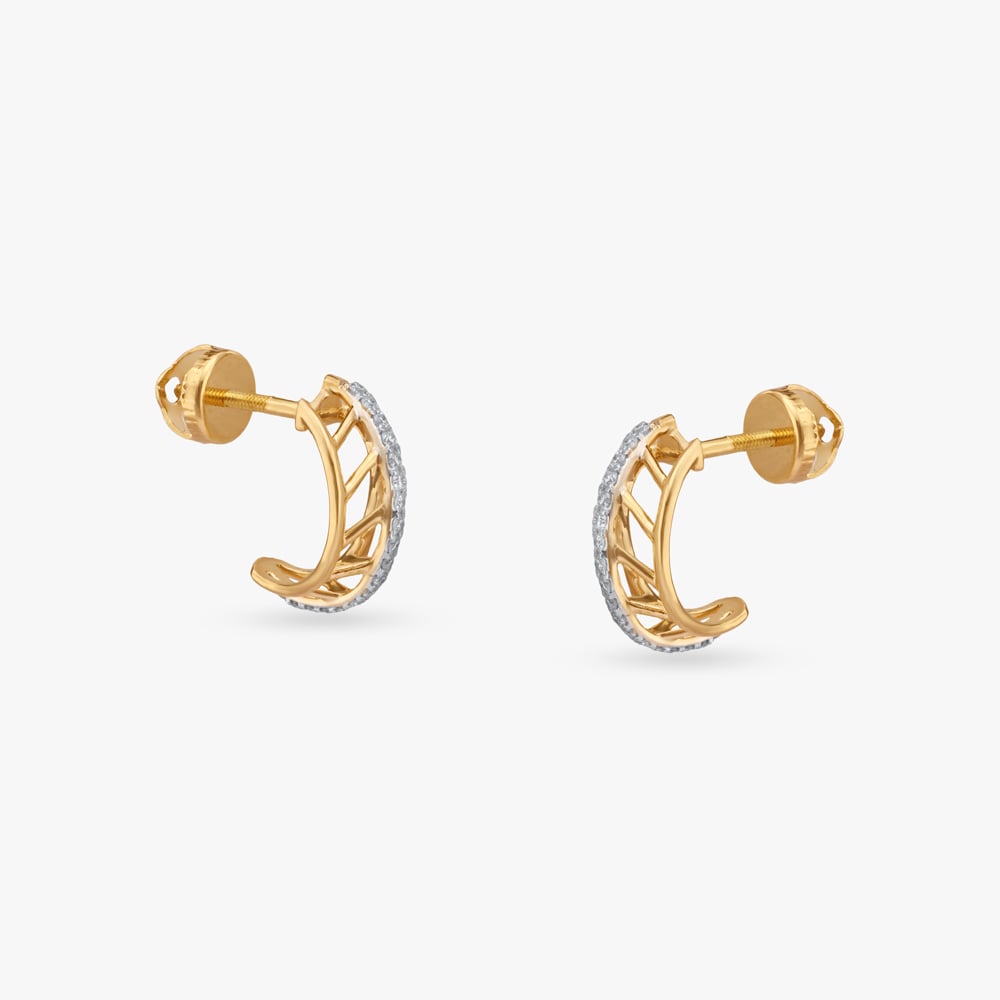 

Gilded Grid Diamond Stud Earrings