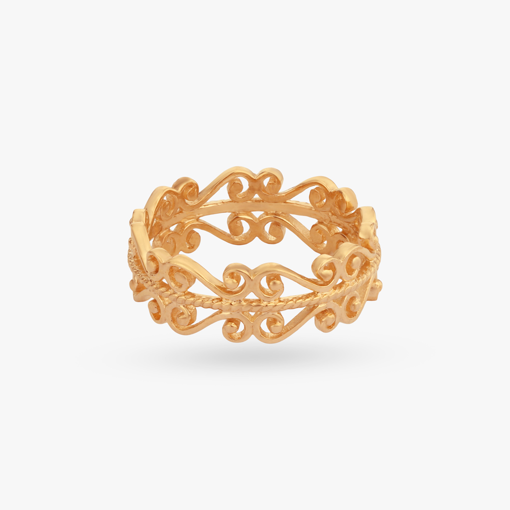 Ornamental Filigree Gold Ring,,hi-res image number null