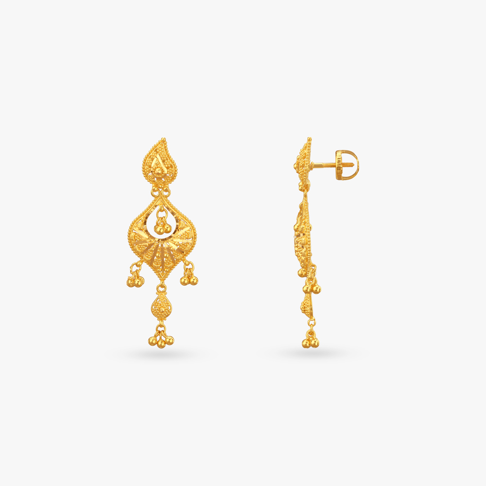 Cascading Danglers Gold Drop Earrings,,hi-res image number null