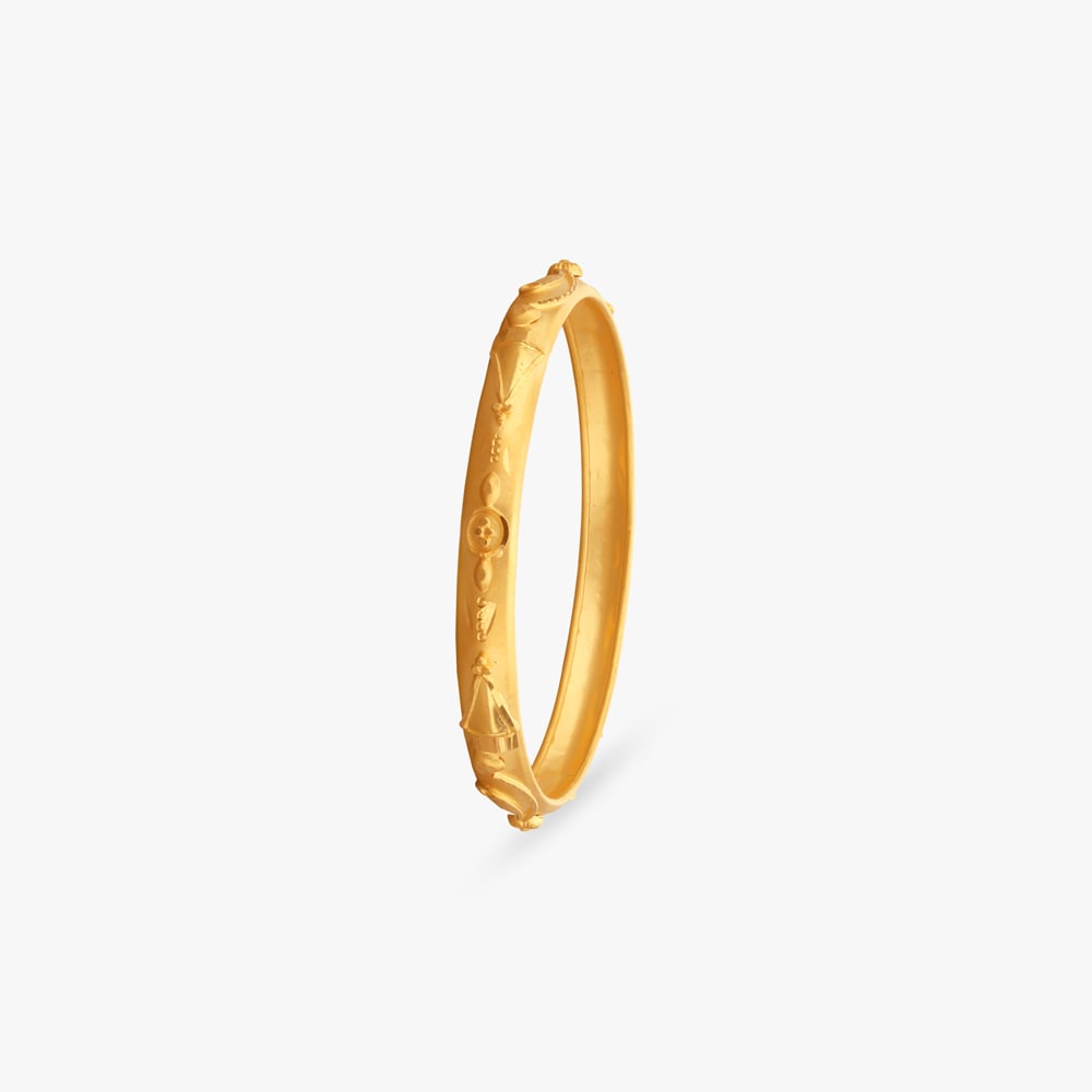 Garden Whirl Gold Bangles for Kids,,hi-res image number null