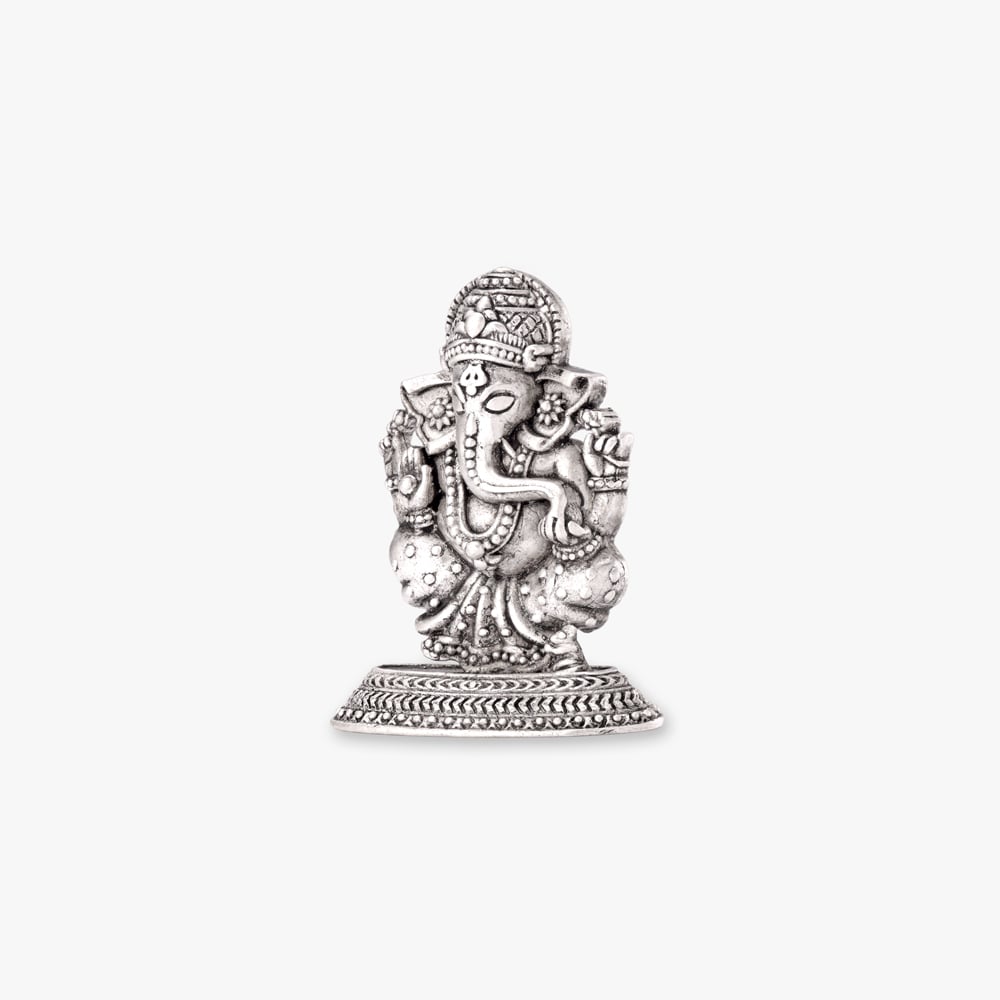 Auspicious Ganesha and Lakshmi Silver Idol,,hi-res image number null