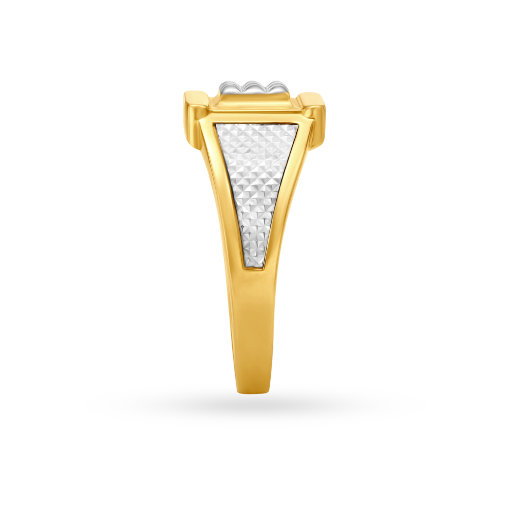 Suave Square Pattern Gold Finger Ring For Men,,hi-res image number null