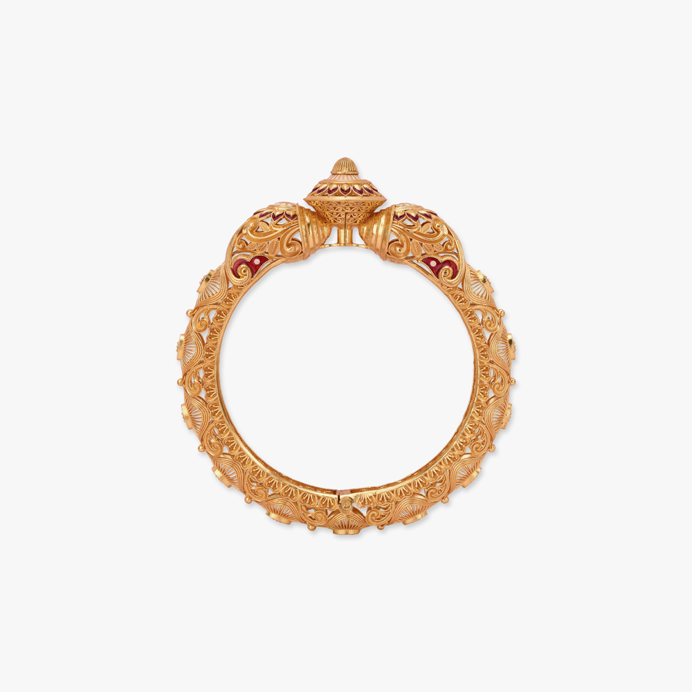 Alpona Aura Solid Bala Gold Bangles,,hi-res image number null